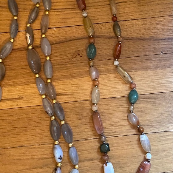 Lot of 4 Vintage Natural Polished Stone Beaded Necklaces. Good Condition. - Picture 14 of 16
